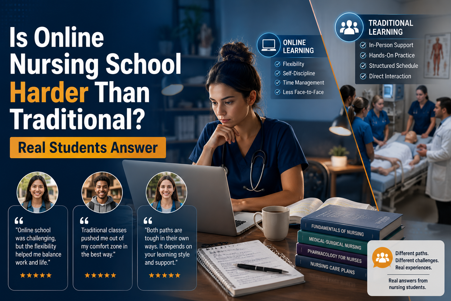 Is Online Nursing School Harder Than Traditional?